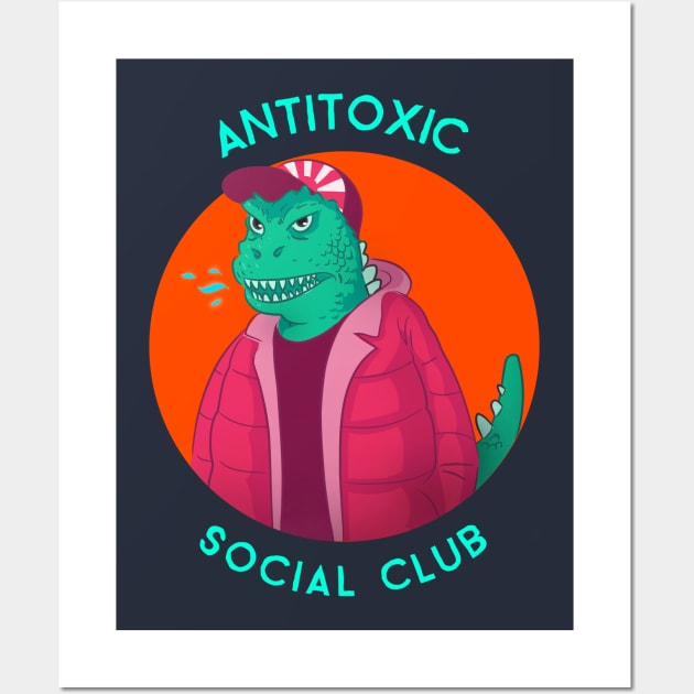 Kaiju Anti Toxic Social Club Wall Art by ChilledTaho Visuals